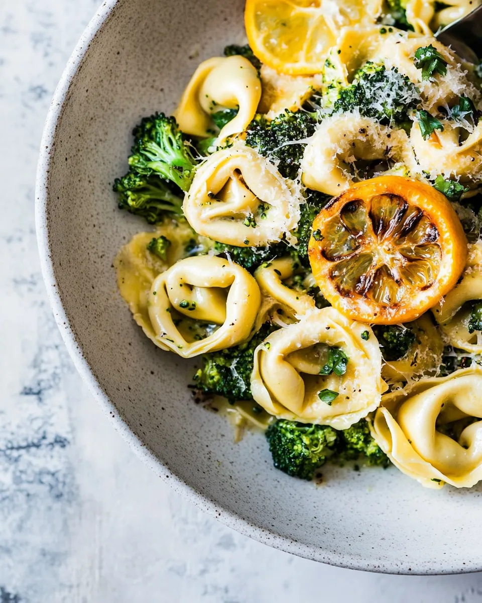 Amazing Best Easy Broccoli Cheese Tortellini with Fried Lemon. picture