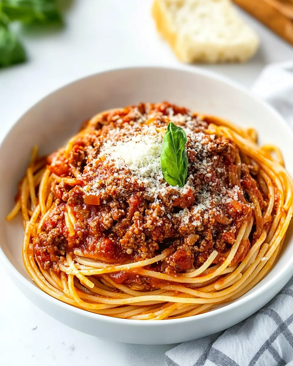 Easy Best Spaghetti and Meat Sauce Recipe shot