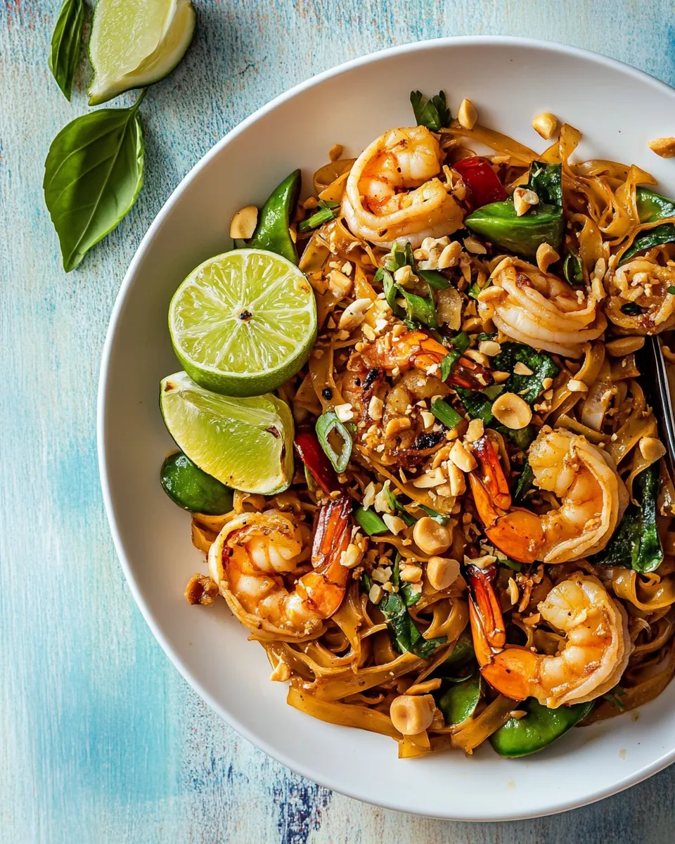 Homemade Better Than Takeout Garlic Butter Shrimp Pad Thai. recipe photo