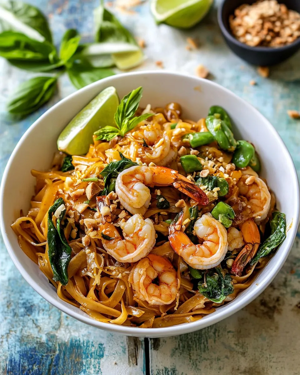 Classic Better Than Takeout Garlic Butter Shrimp Pad Thai. dish photo
