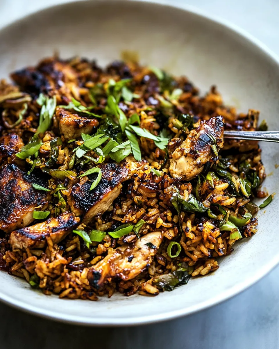 Easy Better Than Takeout Sesame Ginger Chicken Fried Rice. food shot