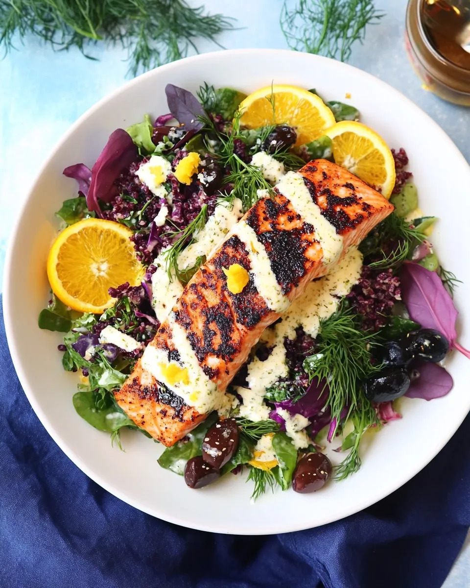 Easy Blood Orange Salmon Salad With Orange Dill Dressing recipe photo