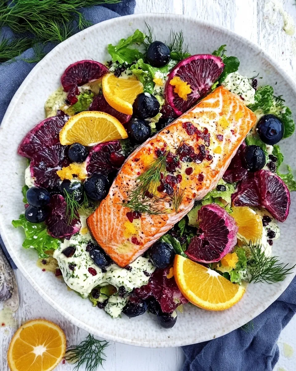 Delicious Blood Orange Salmon Salad With Orange Dill Dressing shot