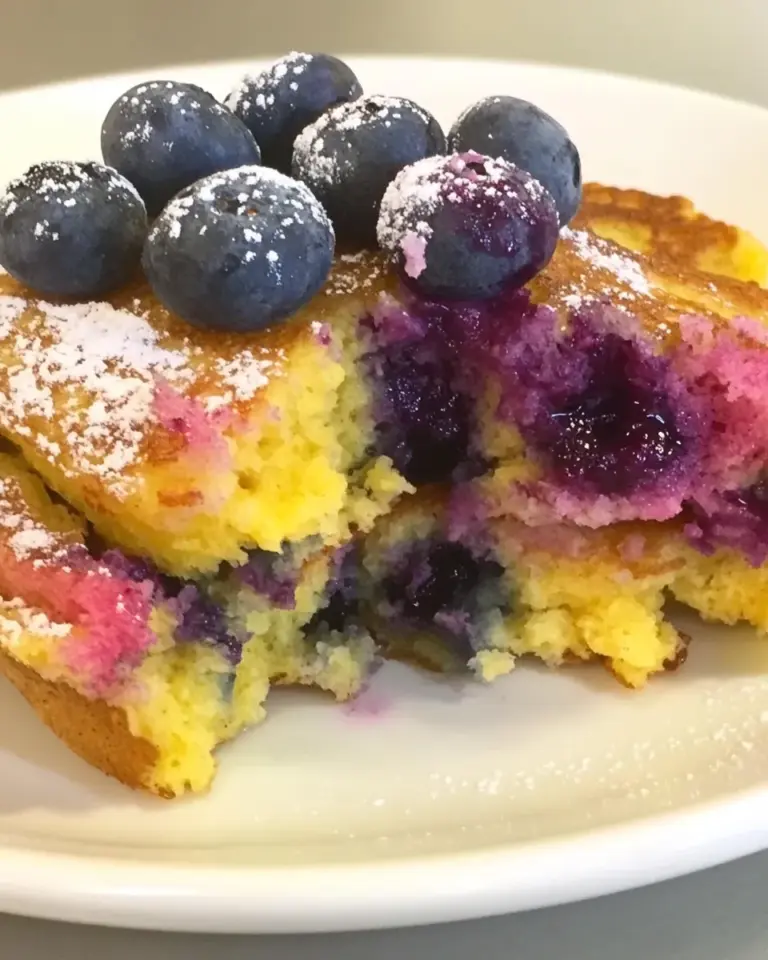 Homemade Blueberry Cottage Cheese Pancakes photo