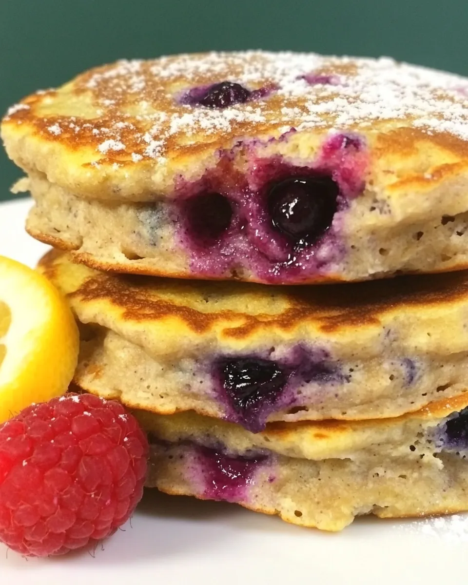 Classic Blueberry Cottage Cheese Pancakes image