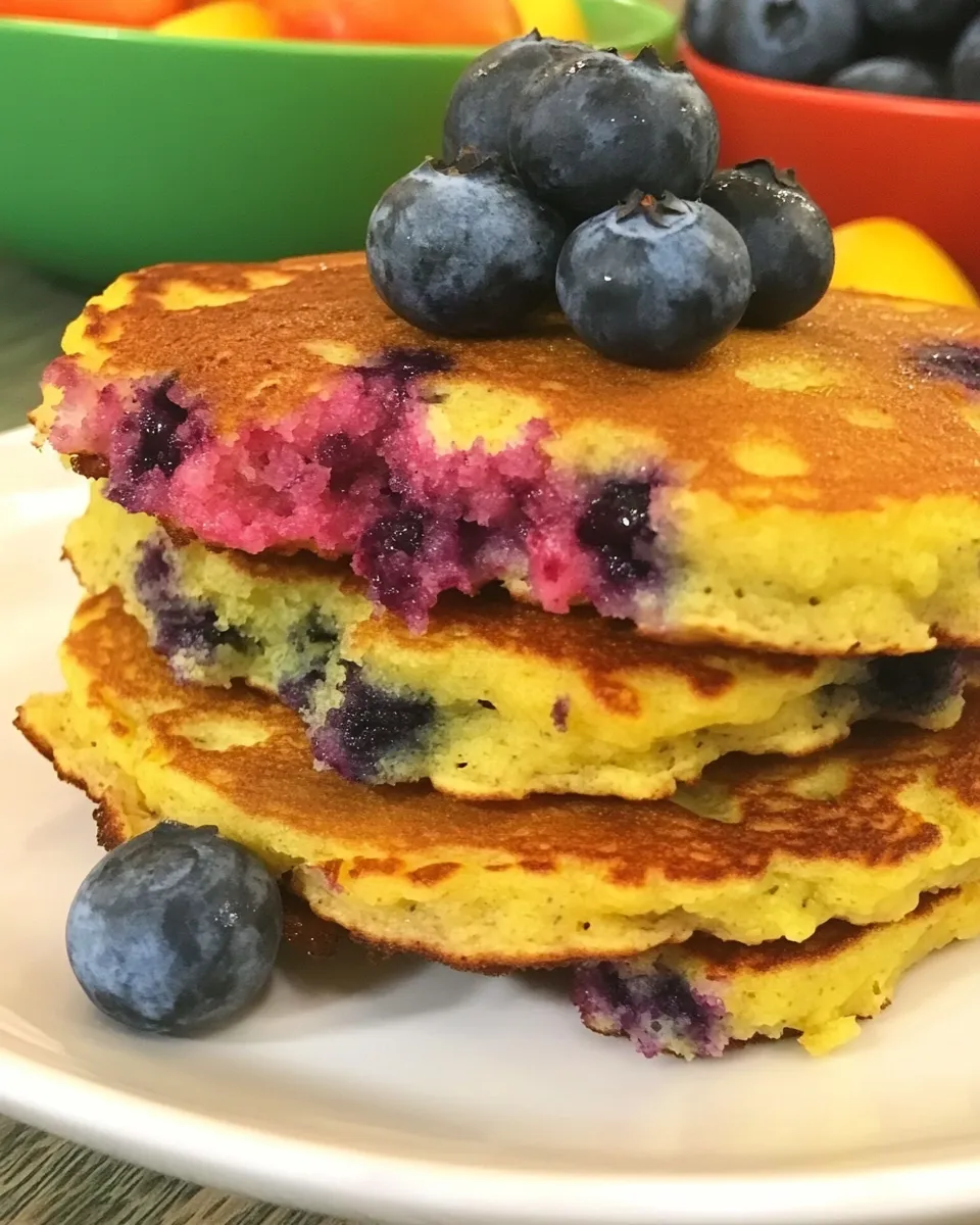 Easy Blueberry Cottage Cheese Pancakes recipe image