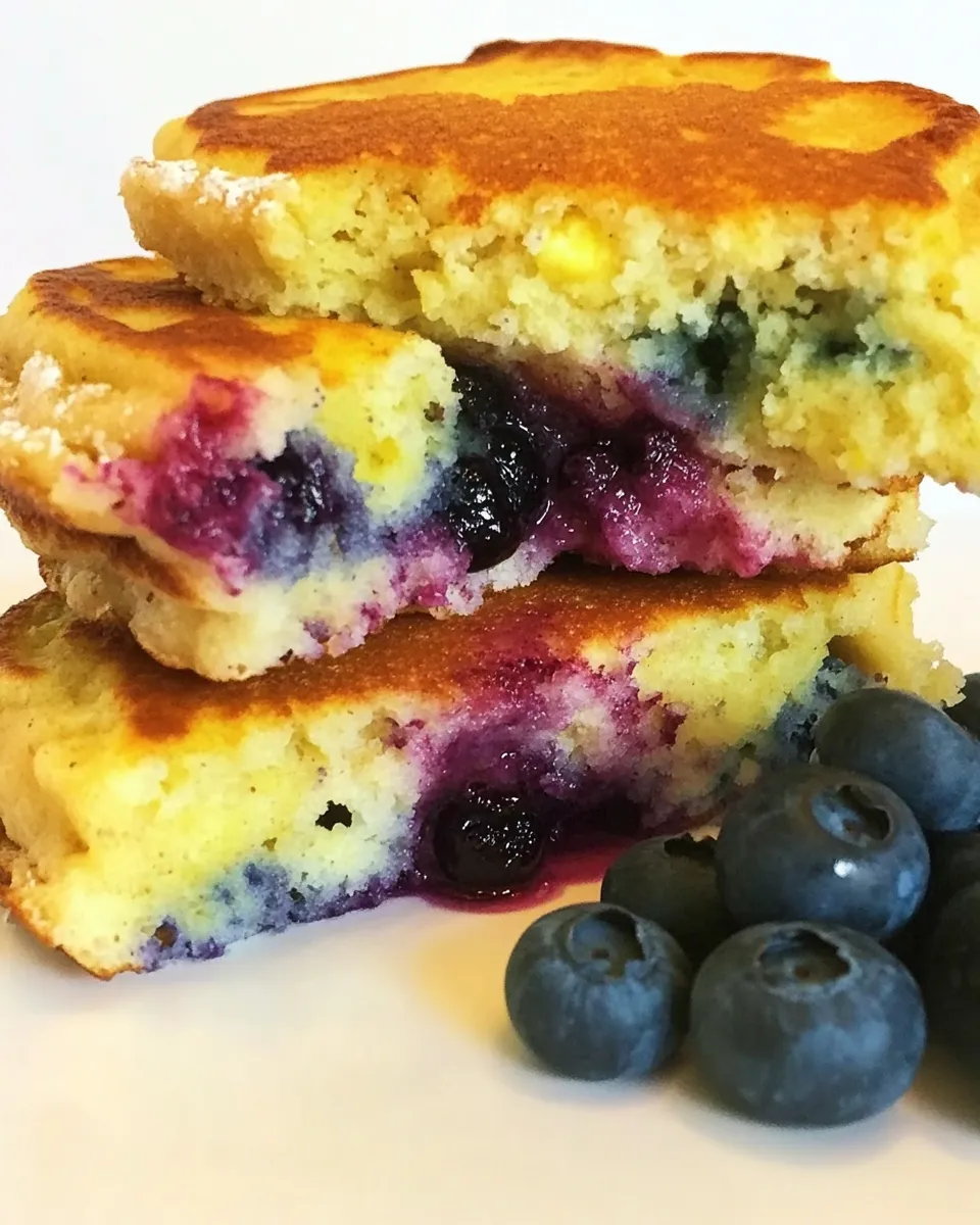 Delicious Blueberry Cottage Cheese Pancakes dish photo