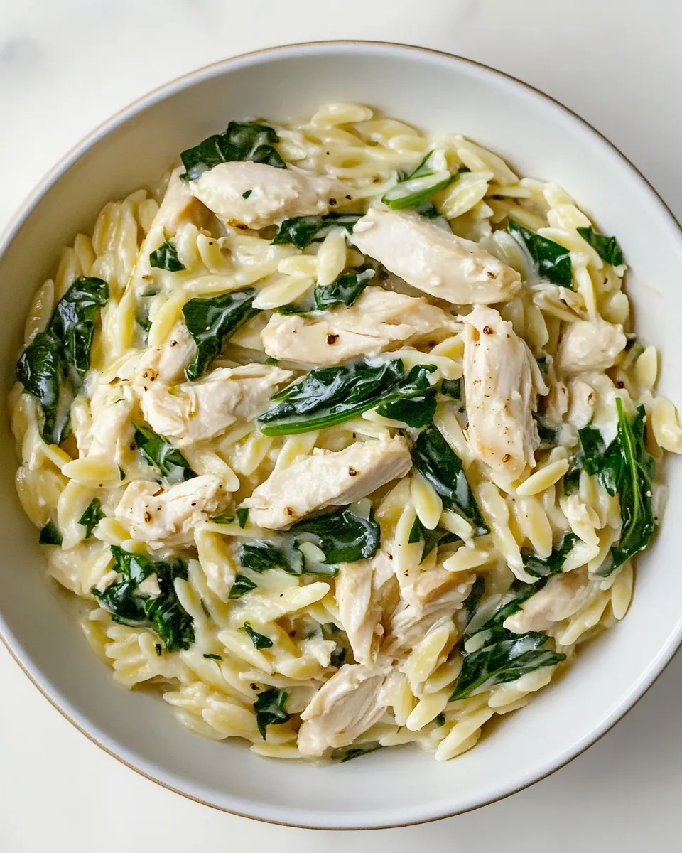Quick Boursin Orzo with Chicken shot