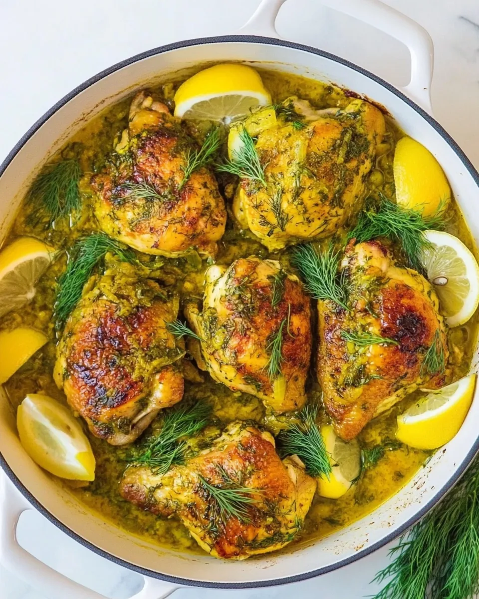 Classic Braised Lemon Chicken with Dill and Turmeric image