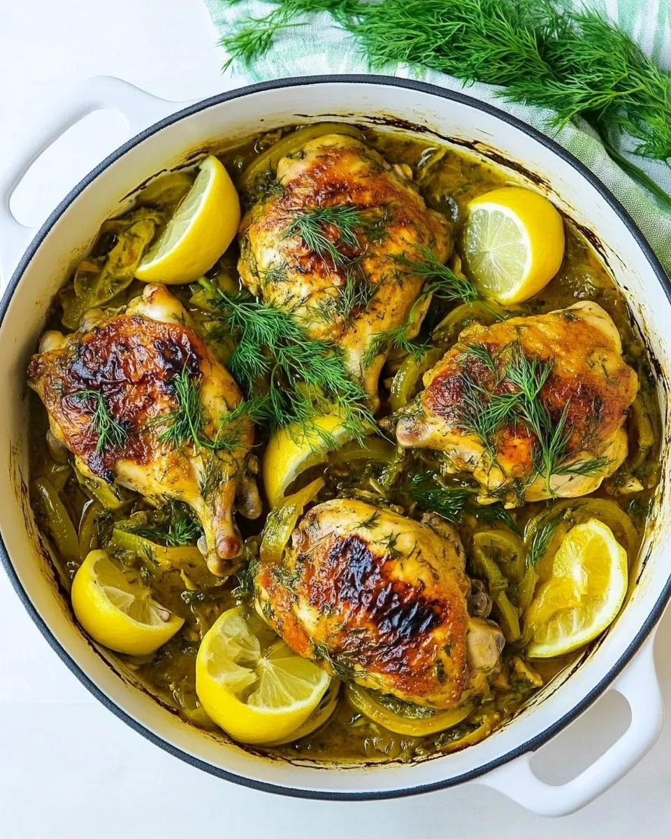 Easy Braised Lemon Chicken with Dill and Turmeric recipe photo