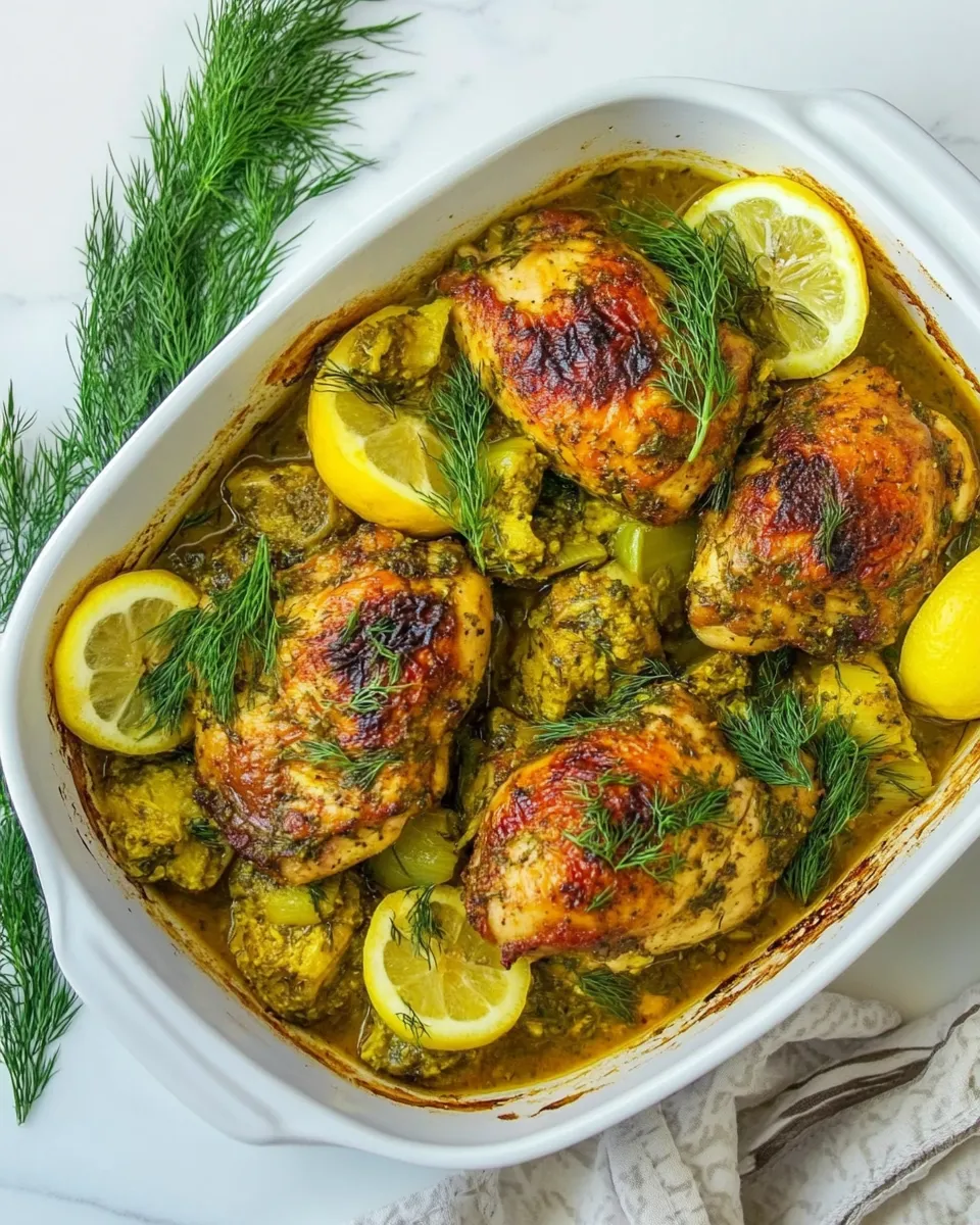 Delicious Braised Lemon Chicken with Dill and Turmeric dish photo