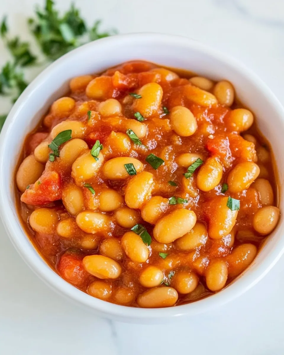 Delicious British Baked Beans plate image