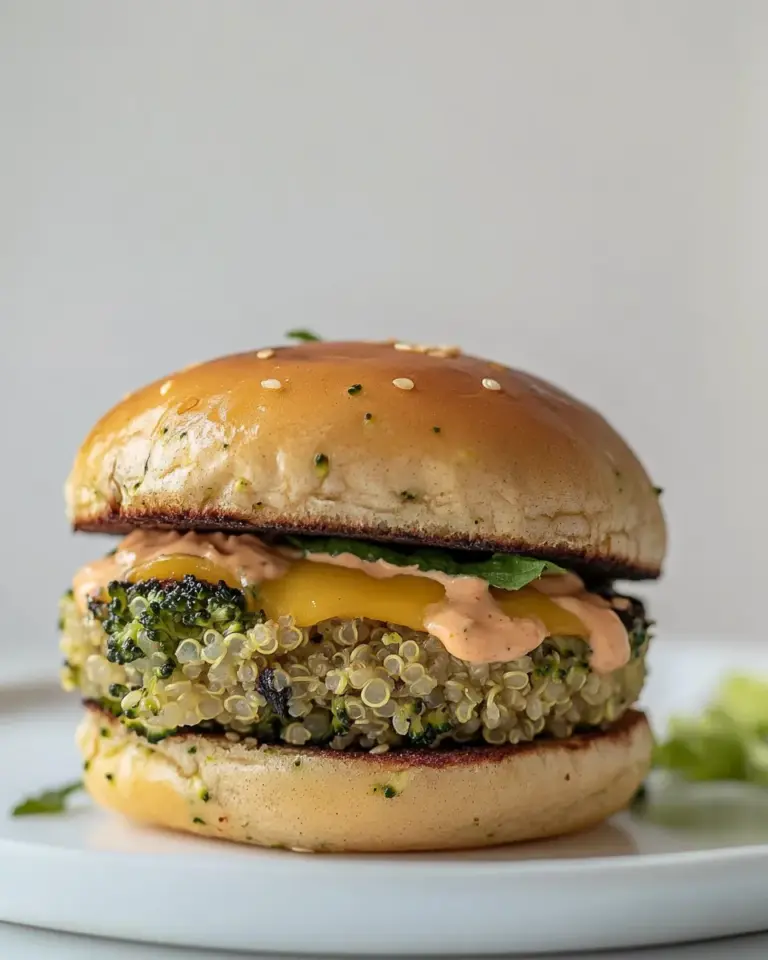 Homemade Broccoli Cheddar Quinoa Burgers. recipe photo