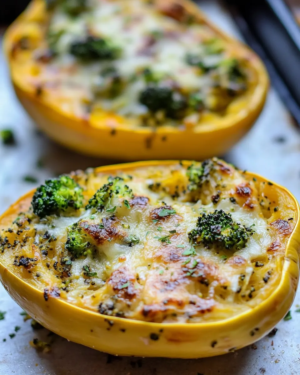 Simple Broccoli Cheddar Stuffed Spaghetti Squash. image