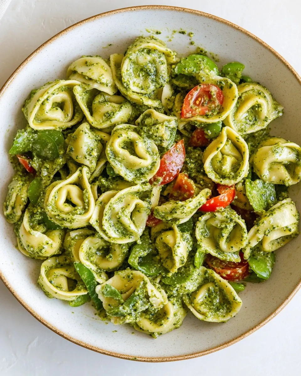 Easy Broccoli Pesto Tortellini Salad. dish image