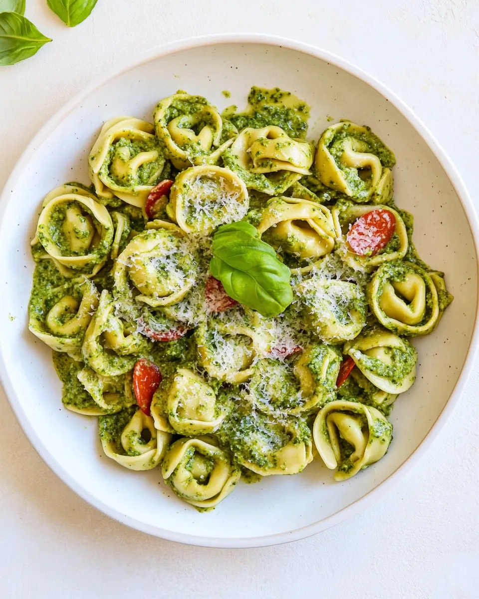 Simple Broccoli Pesto Tortellini Salad. dish image