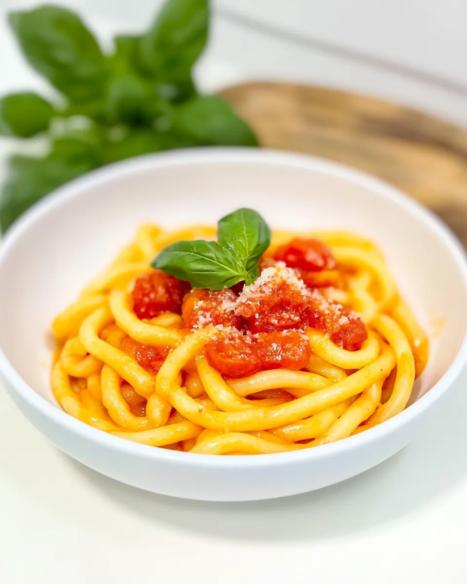 Homemade Bucatini Pomodoro photo