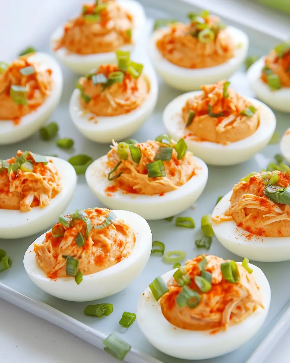 Homemade Buffalo Chicken Deviled Eggs photo