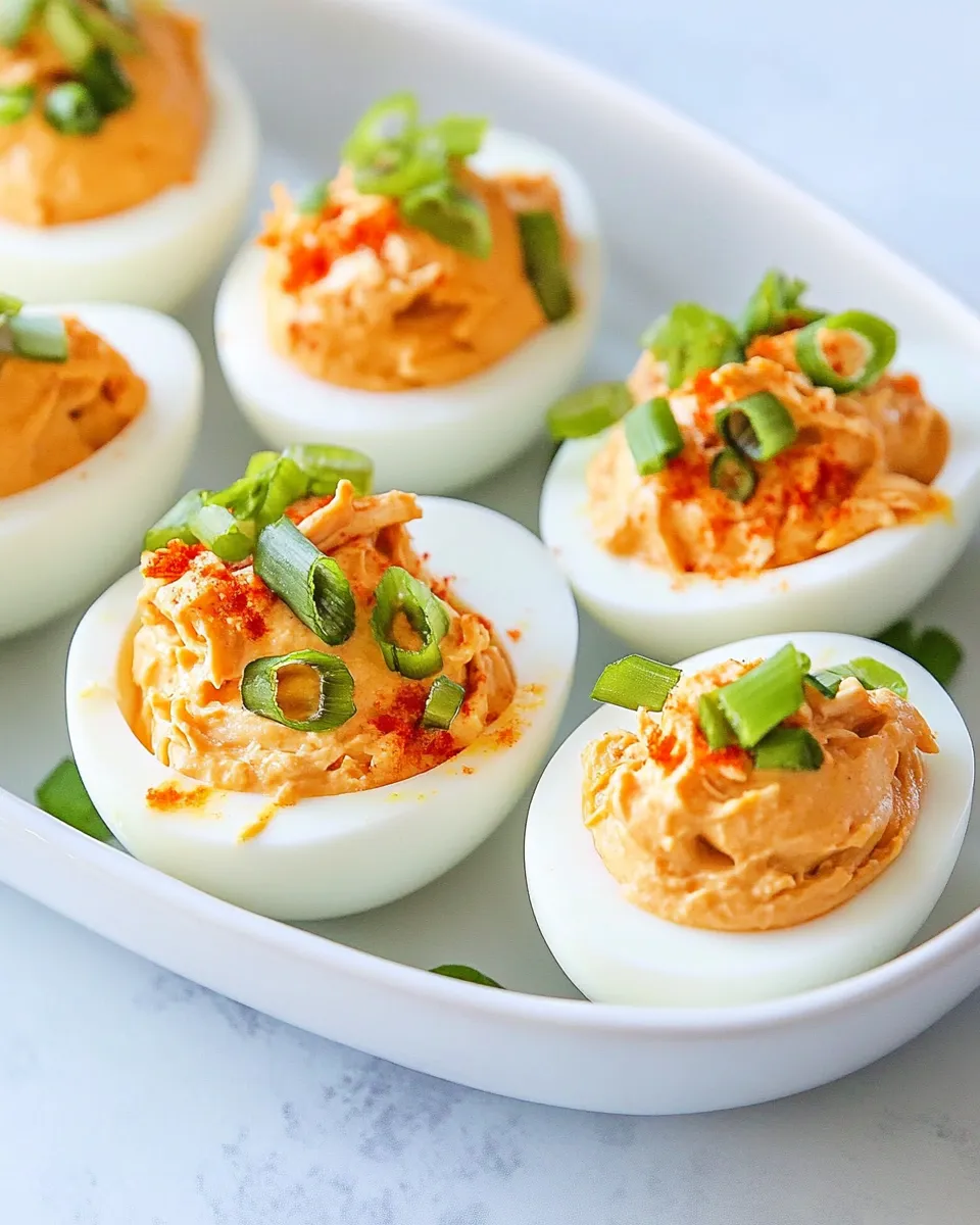 Classic Buffalo Chicken Deviled Eggs image