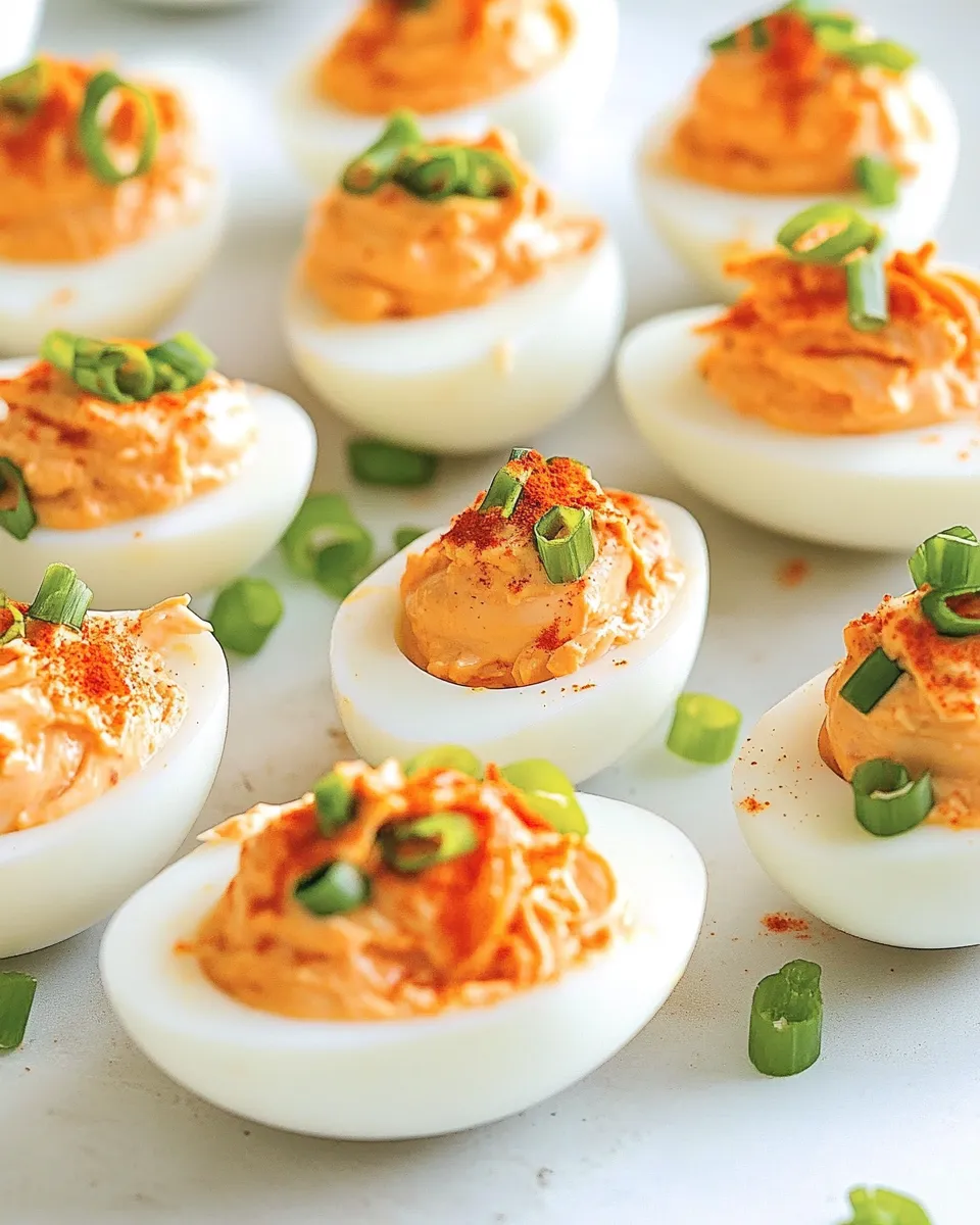 Delicious Buffalo Chicken Deviled Eggs dish photo