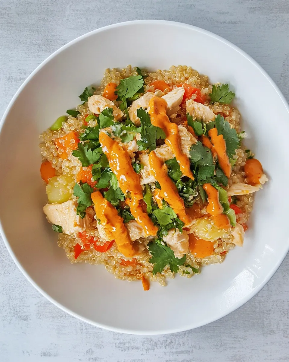Delicious Buffalo Chicken Quinoa Salad food shot