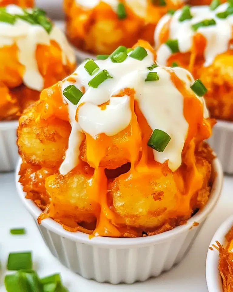Homemade Buffalo Chicken Tater Tot Cups photo