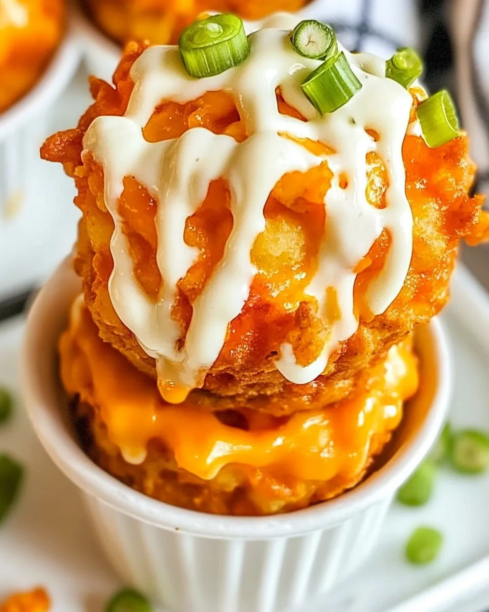 Easy Buffalo Chicken Tater Tot Cups recipe photo