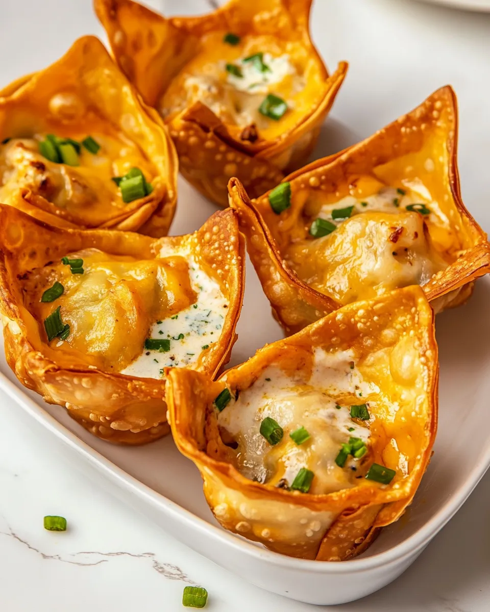 Classic Buffalo Chicken Wonton Cups recipe image