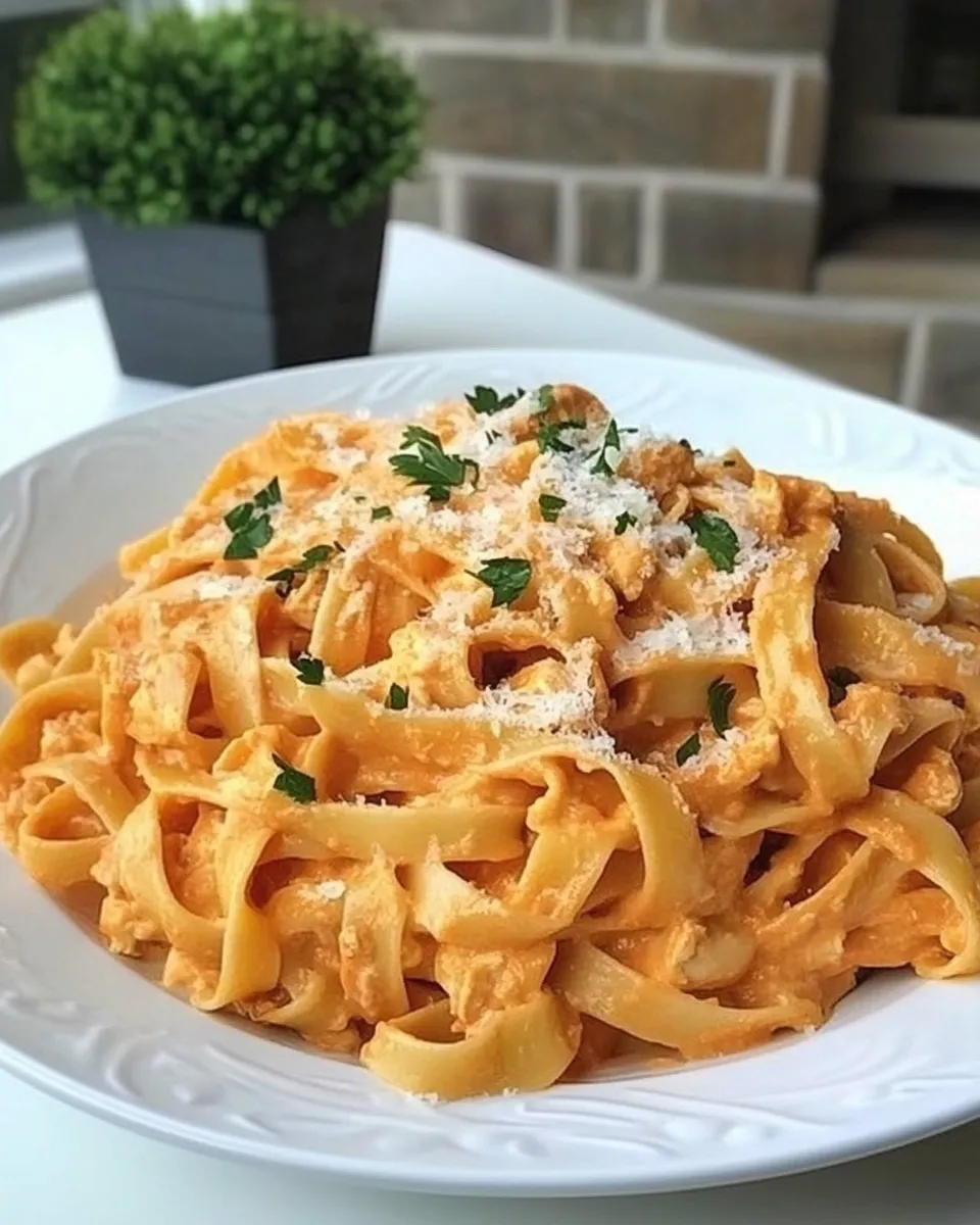 Delicious CHICKEN FETTUCCINE shot