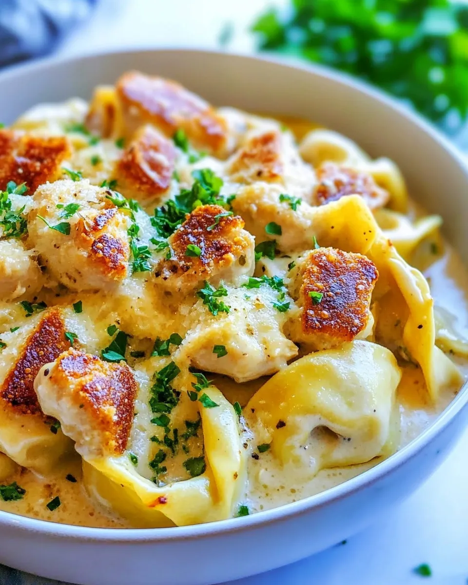 Healthy Caesar Chicken Tortellini (Lightened Up) image