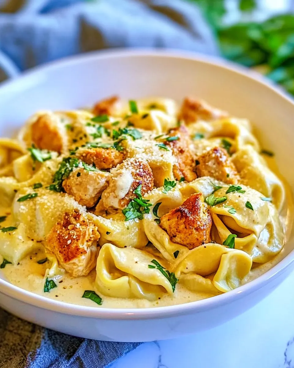 Savory Caesar Chicken Tortellini (Lightened Up) dish photo