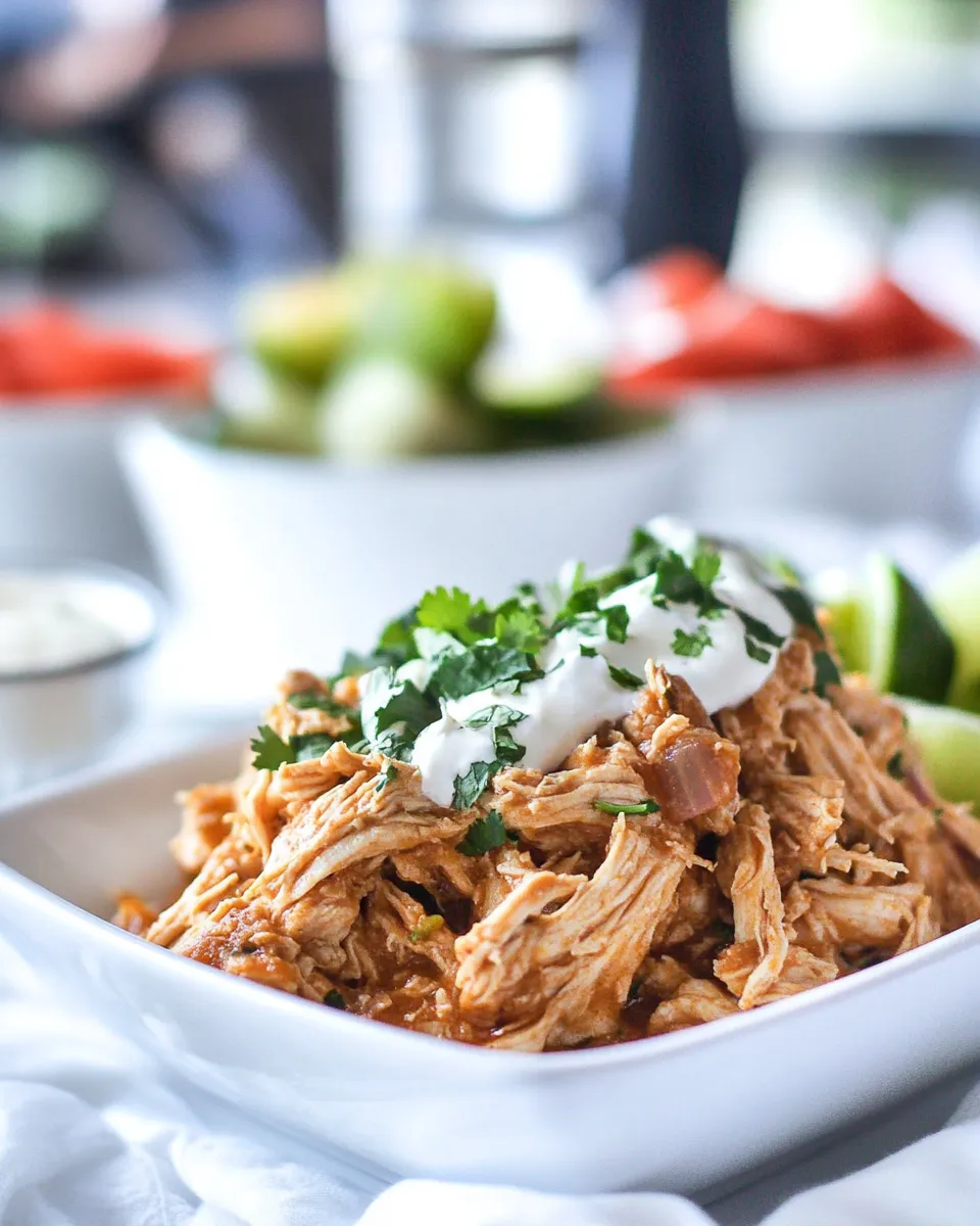 Savory Cafe Rio Shredded Chicken Copycat food shot