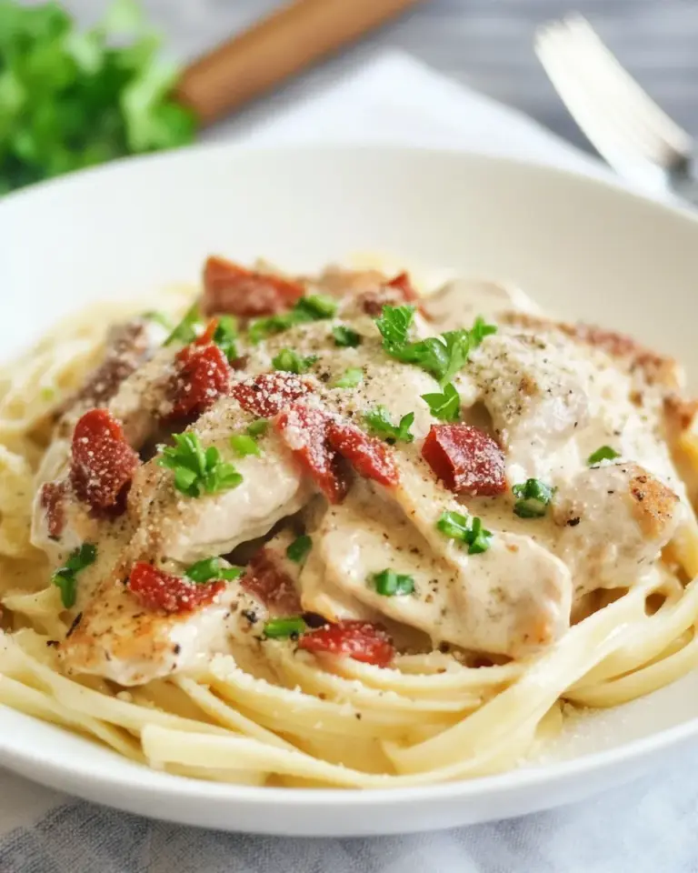 Homemade Cajun Chicken Alfredo Recipe with Linguine Pasta photo