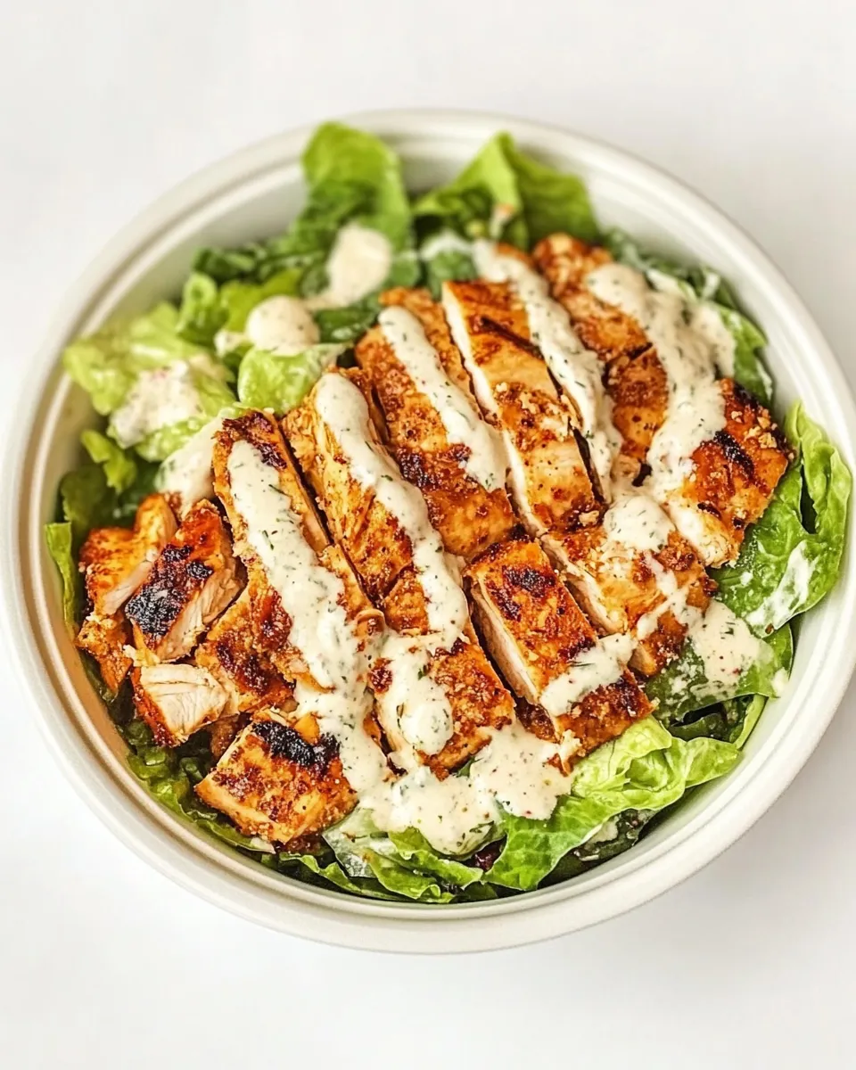 Delicious Cajun Chicken Caesar Salad shot