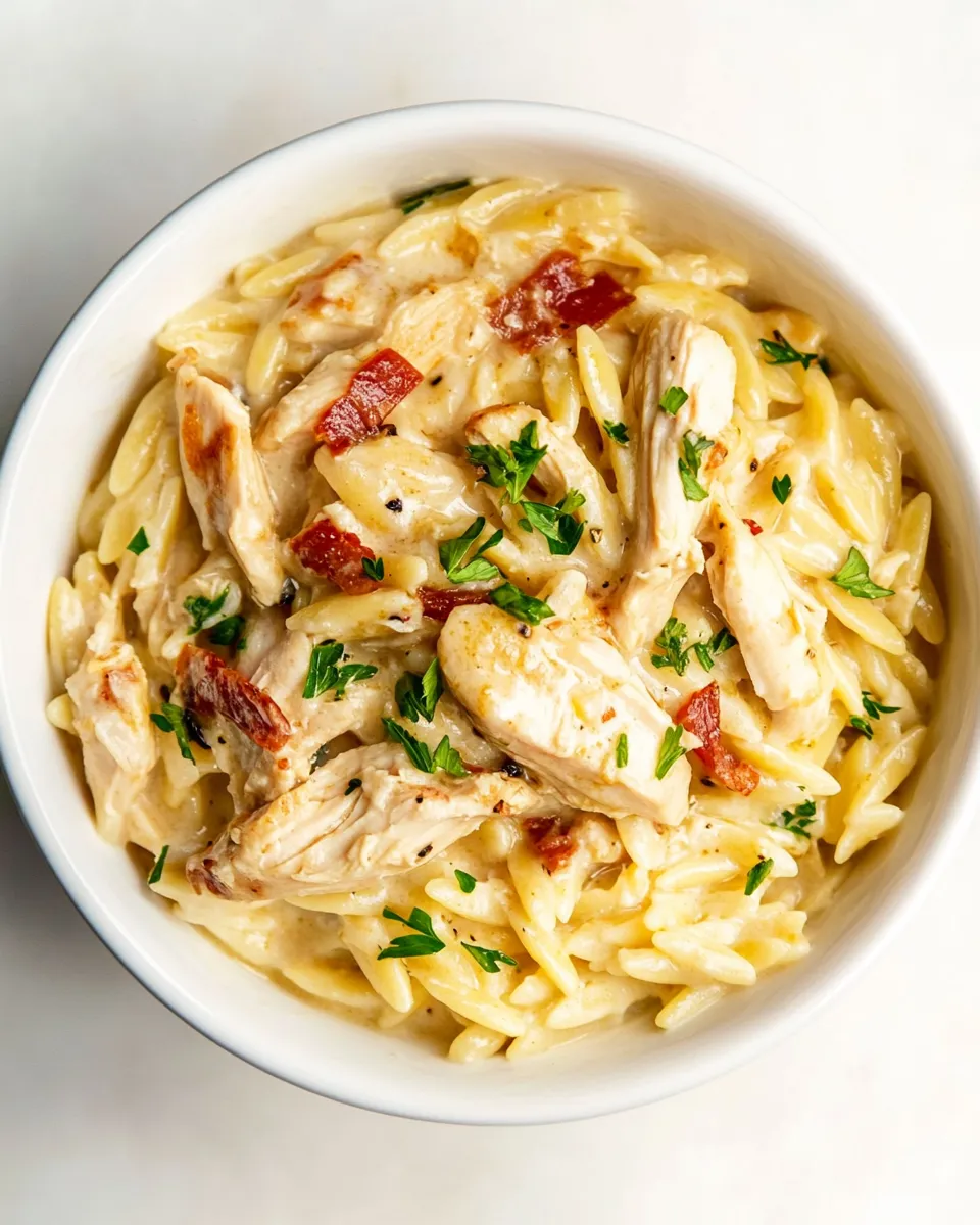 Delicious Cajun Chicken Orzo shot