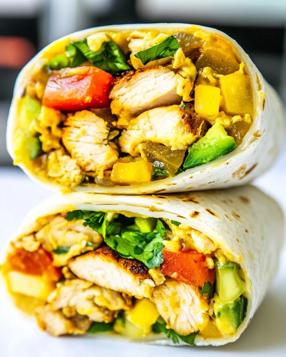 Delicious California Chicken Breakfast Burrito plate image