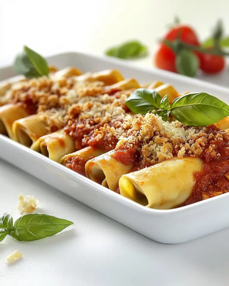 Homemade Cannelloni with Basil Tomato Sauce photo
