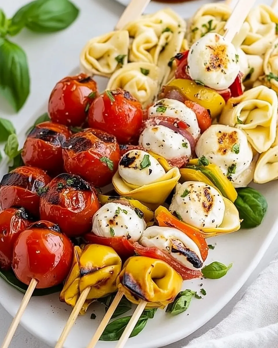 Fresh Caprese Tortellini Skewers Recipe shot