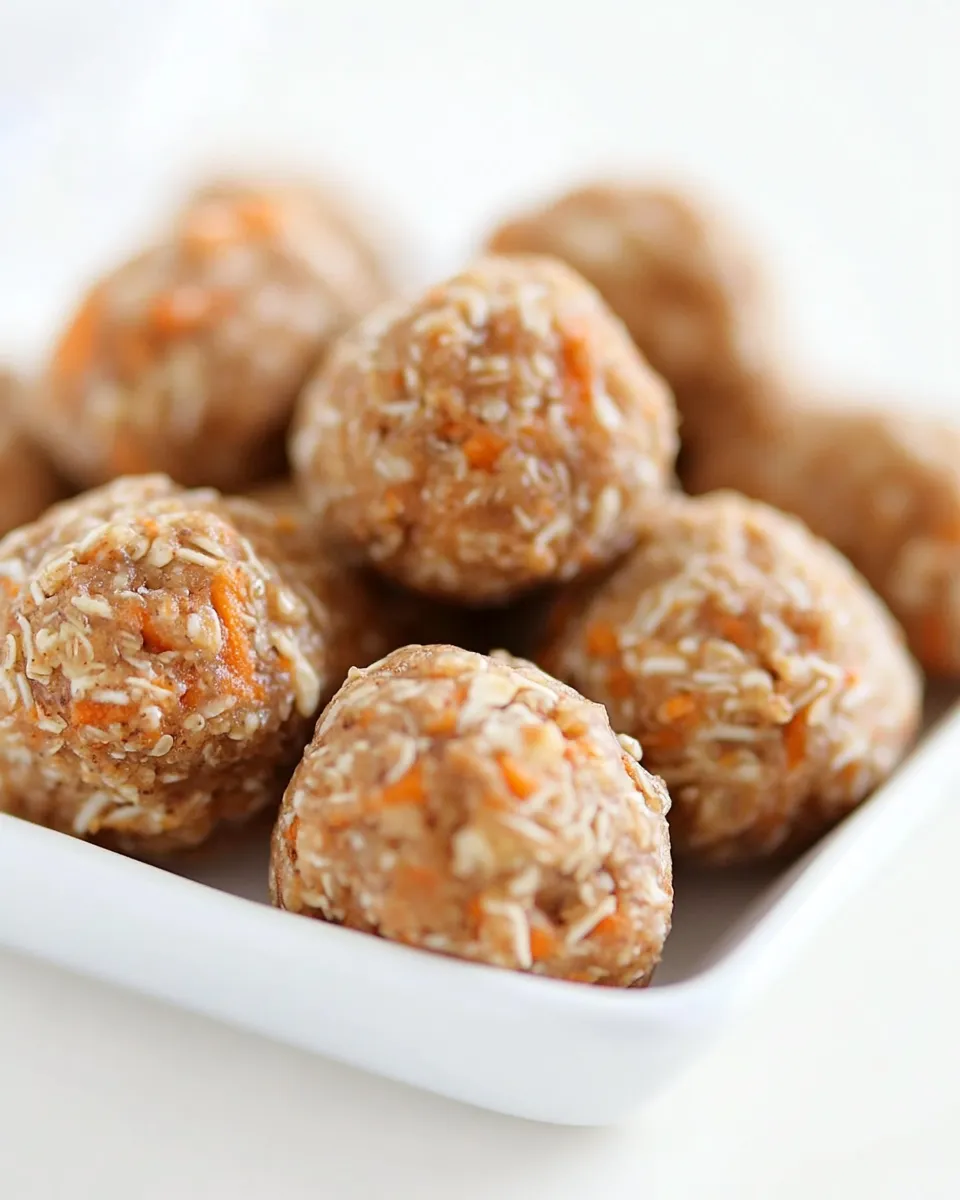 Easy Carrot Cake Protein Bites food shot