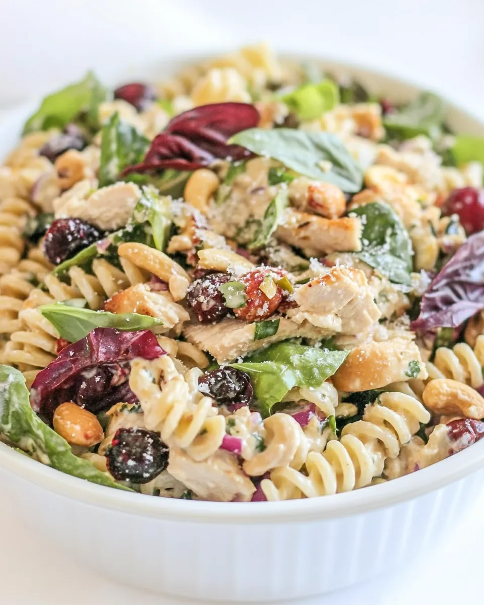 Easy Cashew Chicken Rotini Salad recipe photo