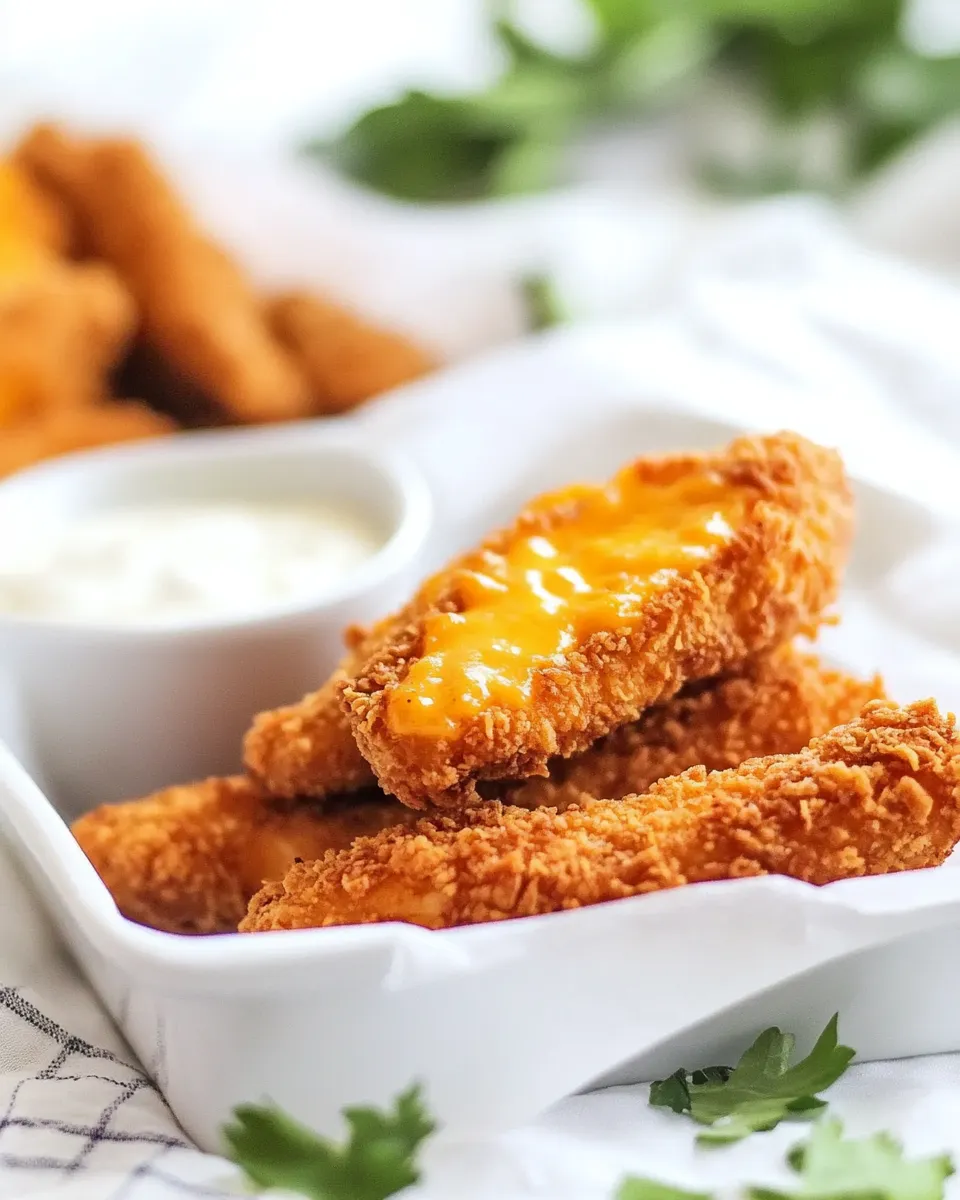 Tasty Cheese Nips Crusted Chicken Tenders shot