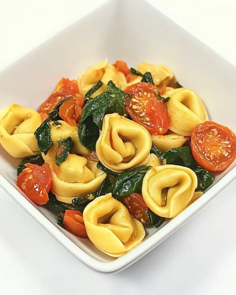Homemade Cheese Tortellini with Spinach and Slow Roasted Tomatoes photo