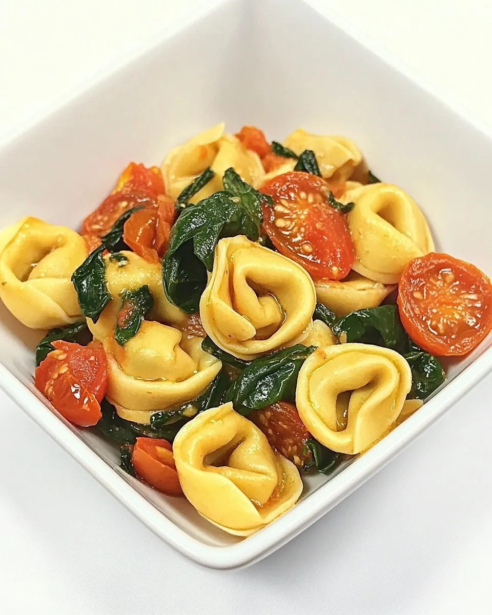 Homemade Cheese Tortellini with Spinach and Slow Roasted Tomatoes photo