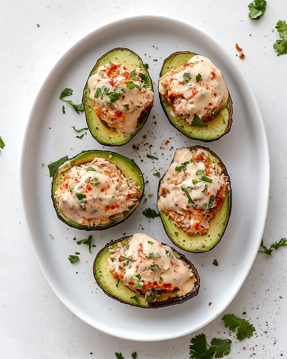Perfect Cheesy Chicken Baked Avocados. dish image
