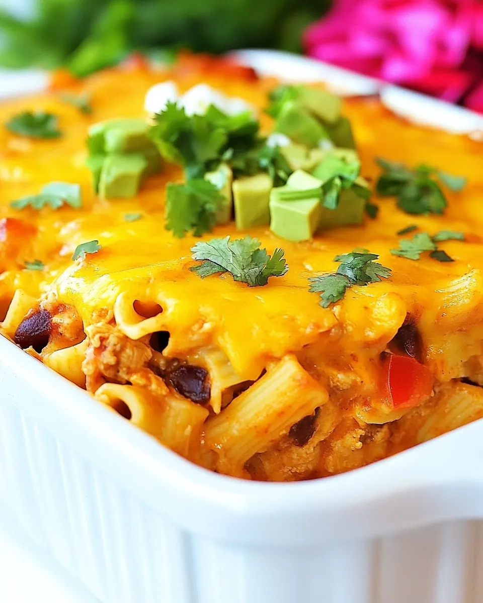 Best Cheesy Chicken Enchilada Pasta Bake image