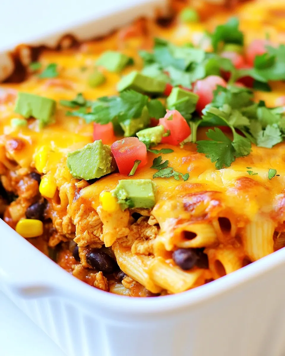 Homemade Cheesy Chicken Enchilada Pasta Bake recipe photo