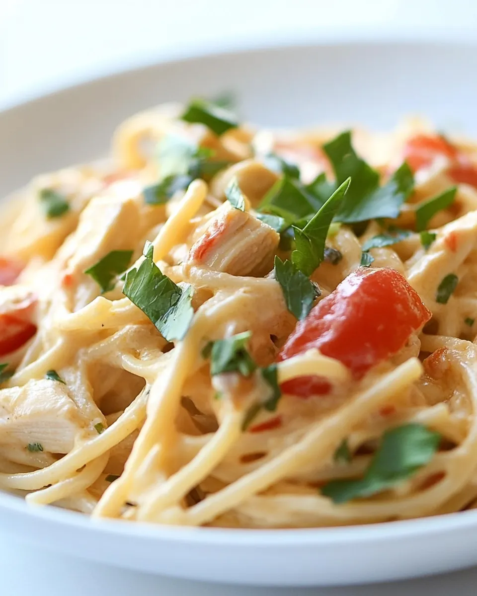 Easy Cheesy Chicken Spaghetti Recipe shot
