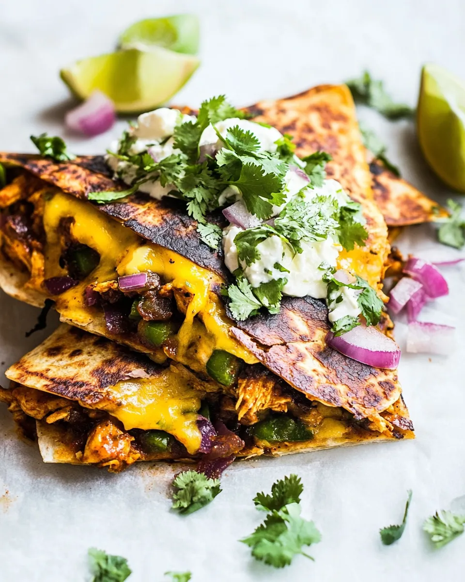 Delicious Cheesy Chipotle Adobo Chicken Quesadillas. image