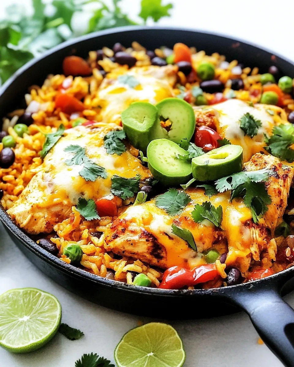 Classic Cheesy Fiesta Chicken and Rice Skillet image