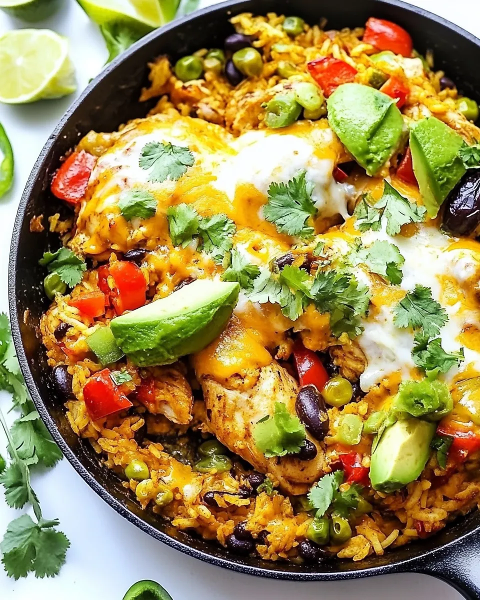 Easy Cheesy Fiesta Chicken and Rice Skillet recipe photo